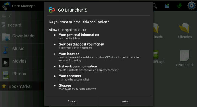 go launcher z widgets